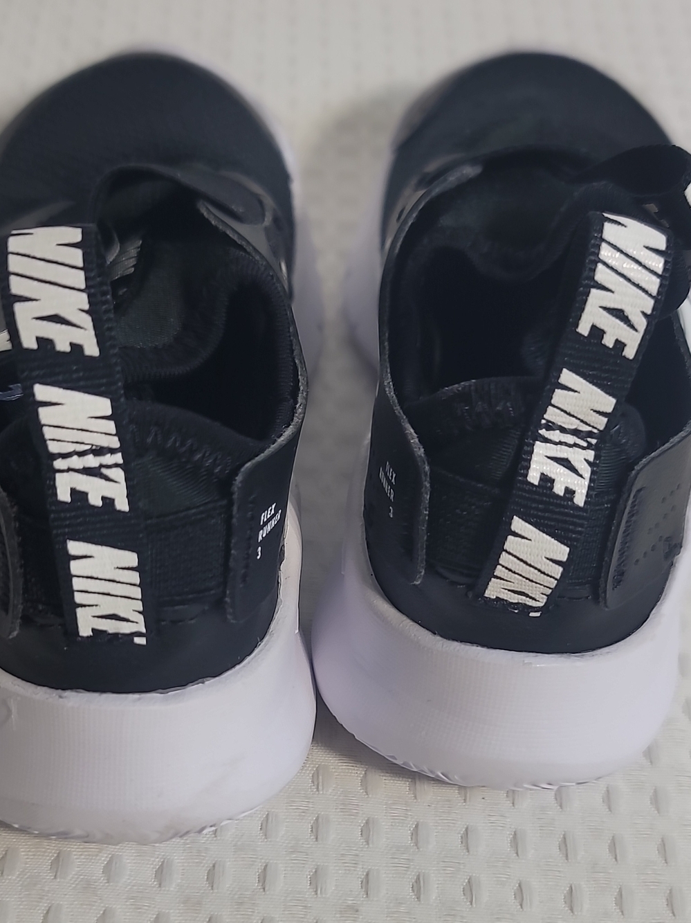 Nike Kids Black and White Velcro Slip-On Sneakers - Picture 4 of 4